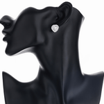 Heart Halo Stud Earrings – 925 Silver - NAFALUXE