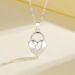 Heart Lock Pendant Necklace – 925 Sterling Silver - NAFALUXE