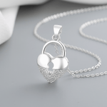 Heart Lock Pendant Necklace – 925 Sterling Silver - NAFALUXE