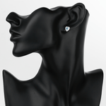Heart - Shaped 925 Sterling Silver Blue Stone Stud Earring - NAFALUXE