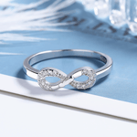 Infinity Sparkle Ring in Sterling Silver - NAFALUXE