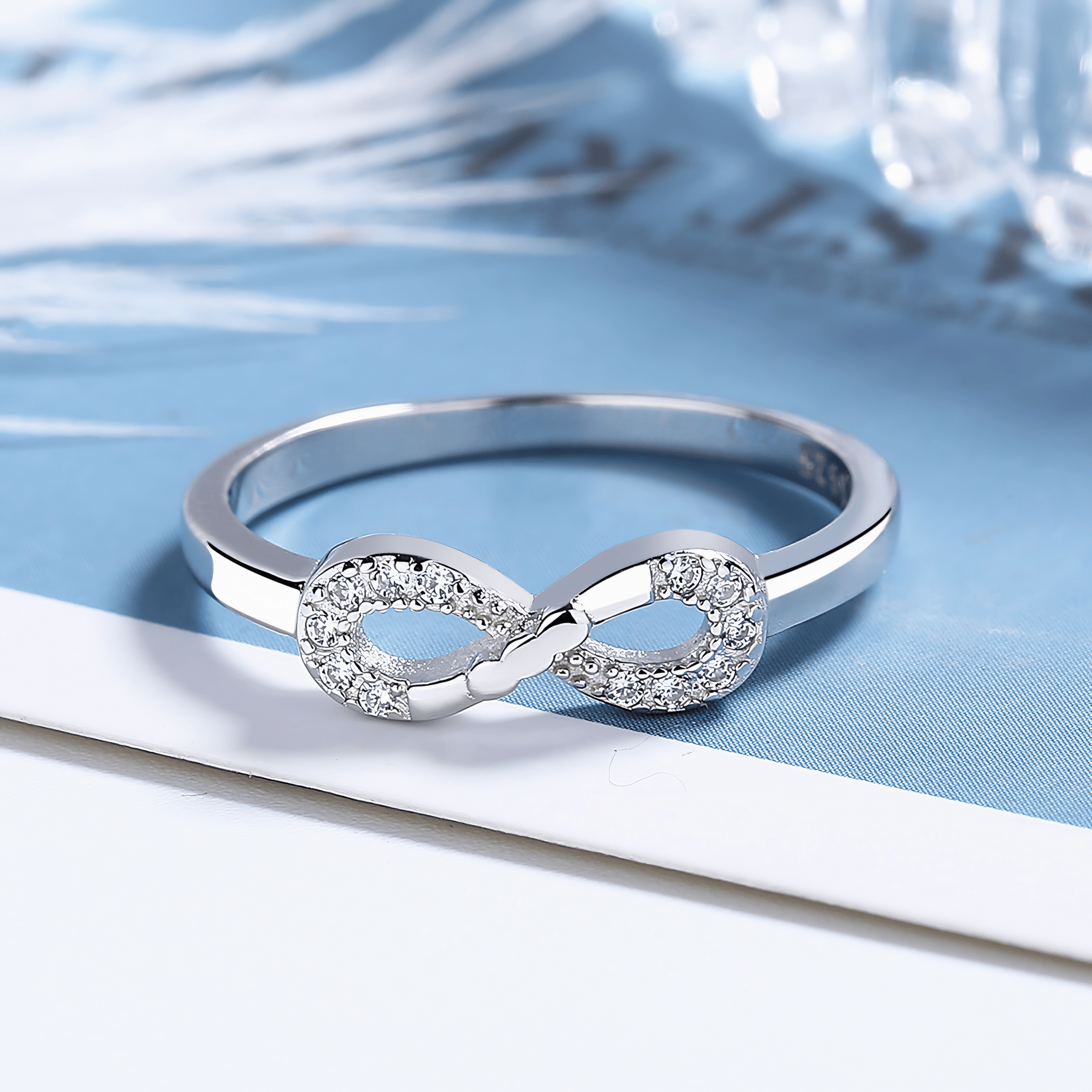 Infinity Sparkle Ring in Sterling Silver - NAFALUXE