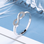 Infinity Sparkle Ring in Sterling Silver - NAFALUXE