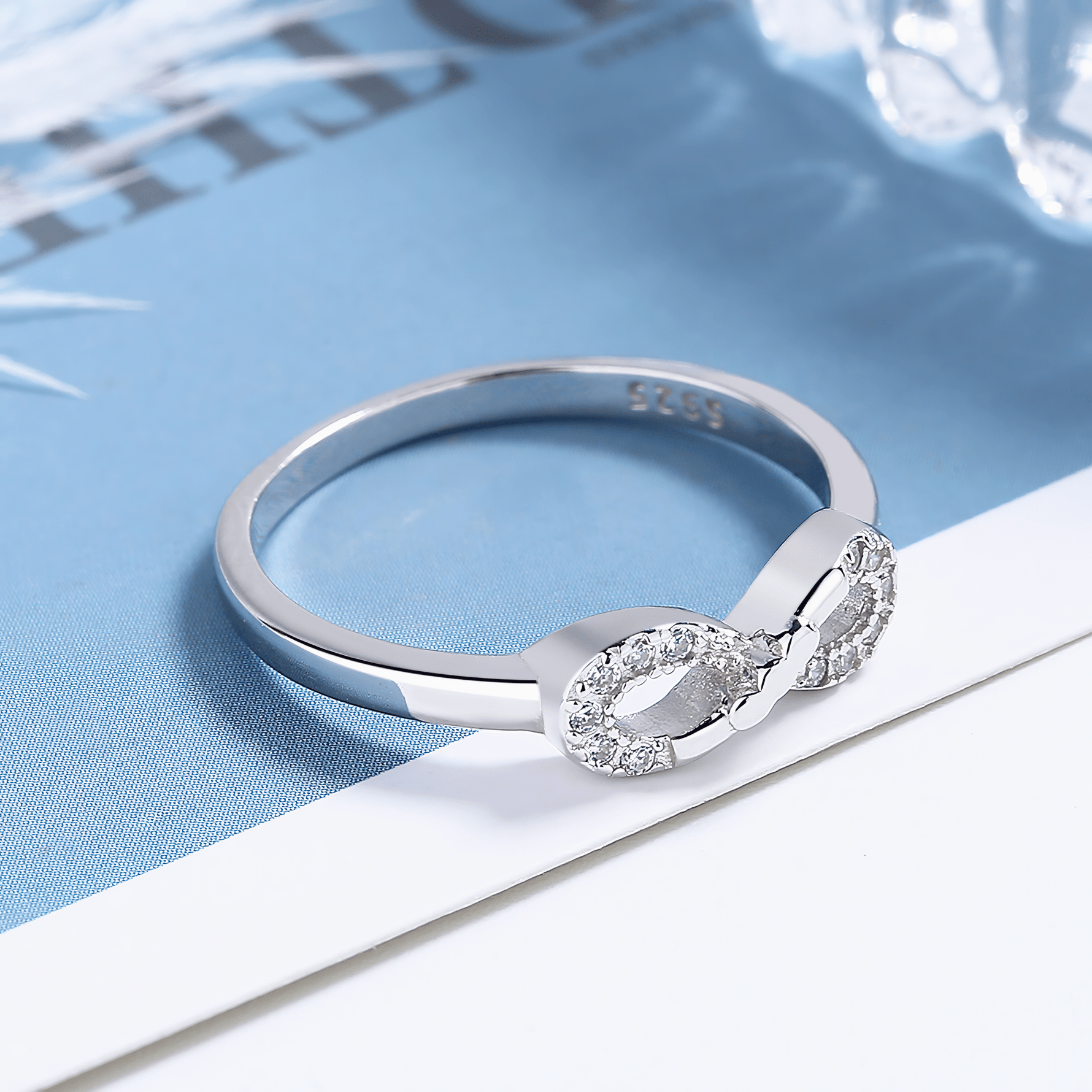 Infinity Sparkle Ring in Sterling Silver - NAFALUXE