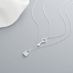 Key & Lock Duo – Sterling Silver Layered Necklace - NAFALUXE