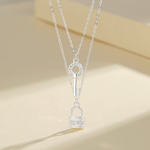 Key & Lock Duo – Sterling Silver Layered Necklace - NAFALUXE