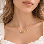 Lotus Flower Butterfly Necklace in Gold-Plated Sterling Silver - NAFALUXE