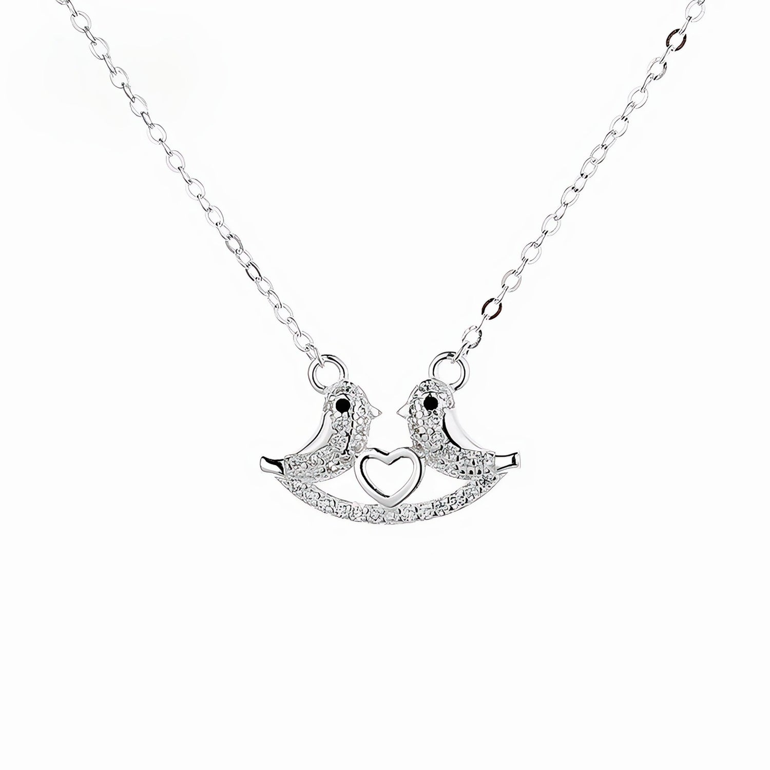 Love Birds Pendant Necklace – 925 Silver - NAFALUXE