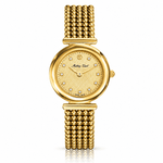 Mathey-Tissot Allure D539PDI – Swiss Made Women's Quartz Watch, 28mm, Yellow Gold-Plated Stainless Steel, Champagne Dial, Sapphire Crystal - NAFALUXE