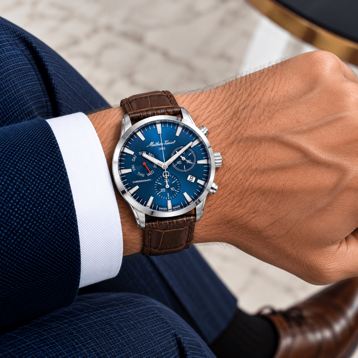 Mathey-Tissot Ares Chrono H197CHALBU – Men's Swiss Chronograph Watch - NAFALUXE