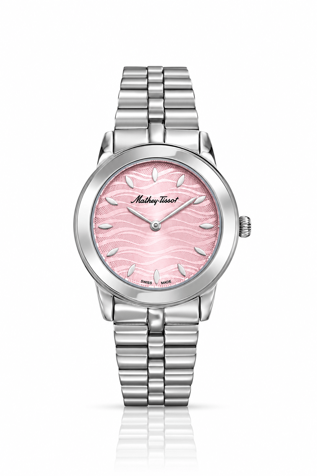 Mathey-Tissot Artemis D10860APK – Women's Swiss Made Quartz Watch | Pink Dial | Silver Stainless Steel - NAFALUXE