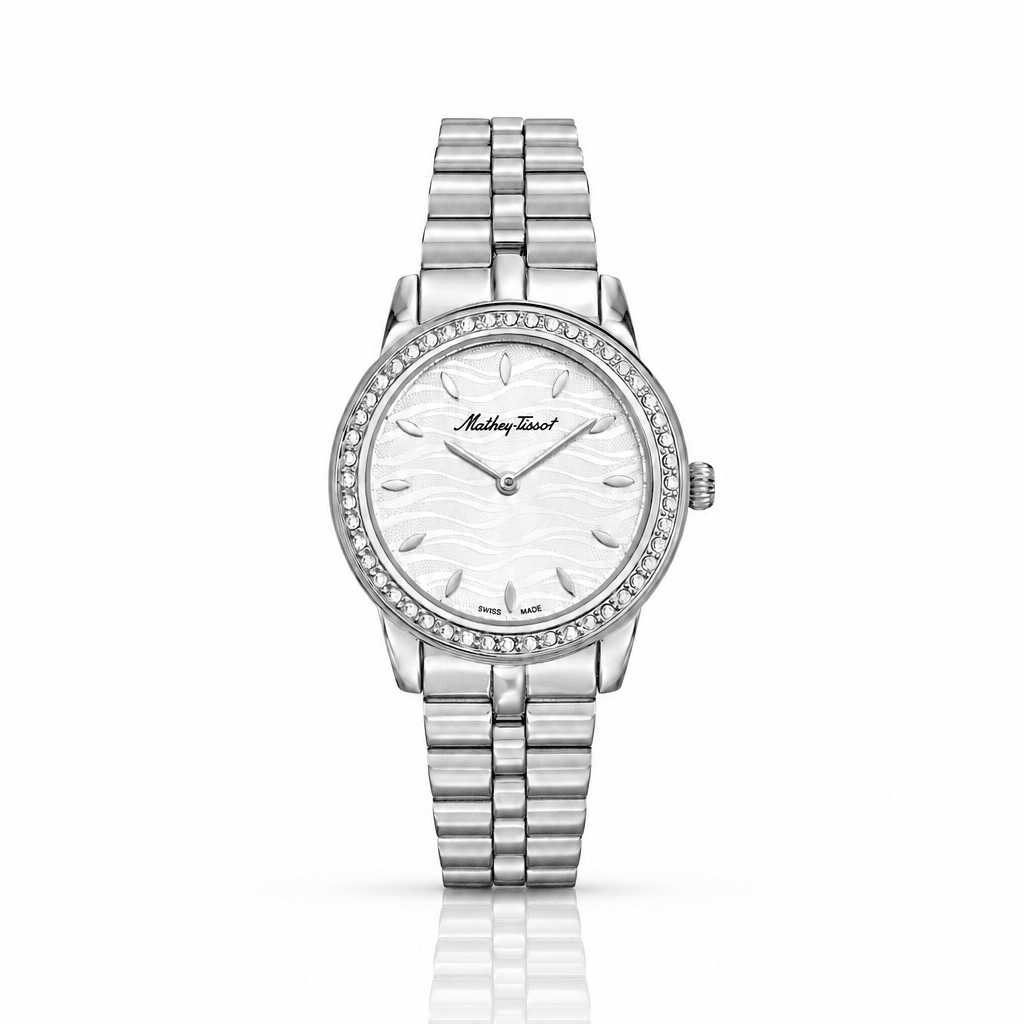 Mathey-Tissot Artemis D10860AQS – Women's Swiss Made Quartz Watch | White Dial | Silver Stainless Steel - NAFALUXE