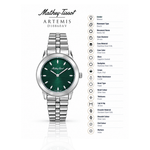 Mathey-Tissot Artemis D10860AV – Women's Swiss Made Quartz Watch | Green Dial | Silver Stainless Steel - NAFALUXE