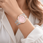 Mathey-Tissot Artemis D10860BPK – Women's Swiss Made Quartz Watch – Pink Dial – Two-Tone Rose Gold & Silver - NAFALUXE