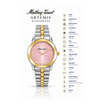 Mathey-Tissot Artemis D10860BYPK – Women's Swiss Made Quartz Watch | Pink Dial | Two-Tone Silver & Yellow Gold - NAFALUXE