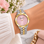 Mathey-Tissot Artemis D10860BYPK – Women's Swiss Made Quartz Watch | Pink Dial | Two-Tone Silver & Yellow Gold - NAFALUXE