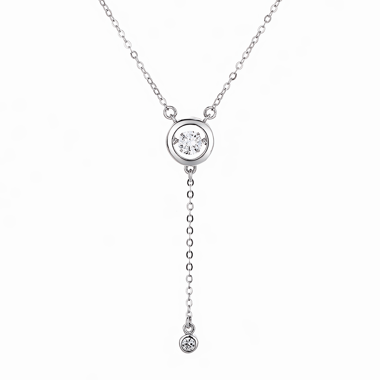Minimal Drop Lariat Necklace – 925 Silver - NAFALUXE