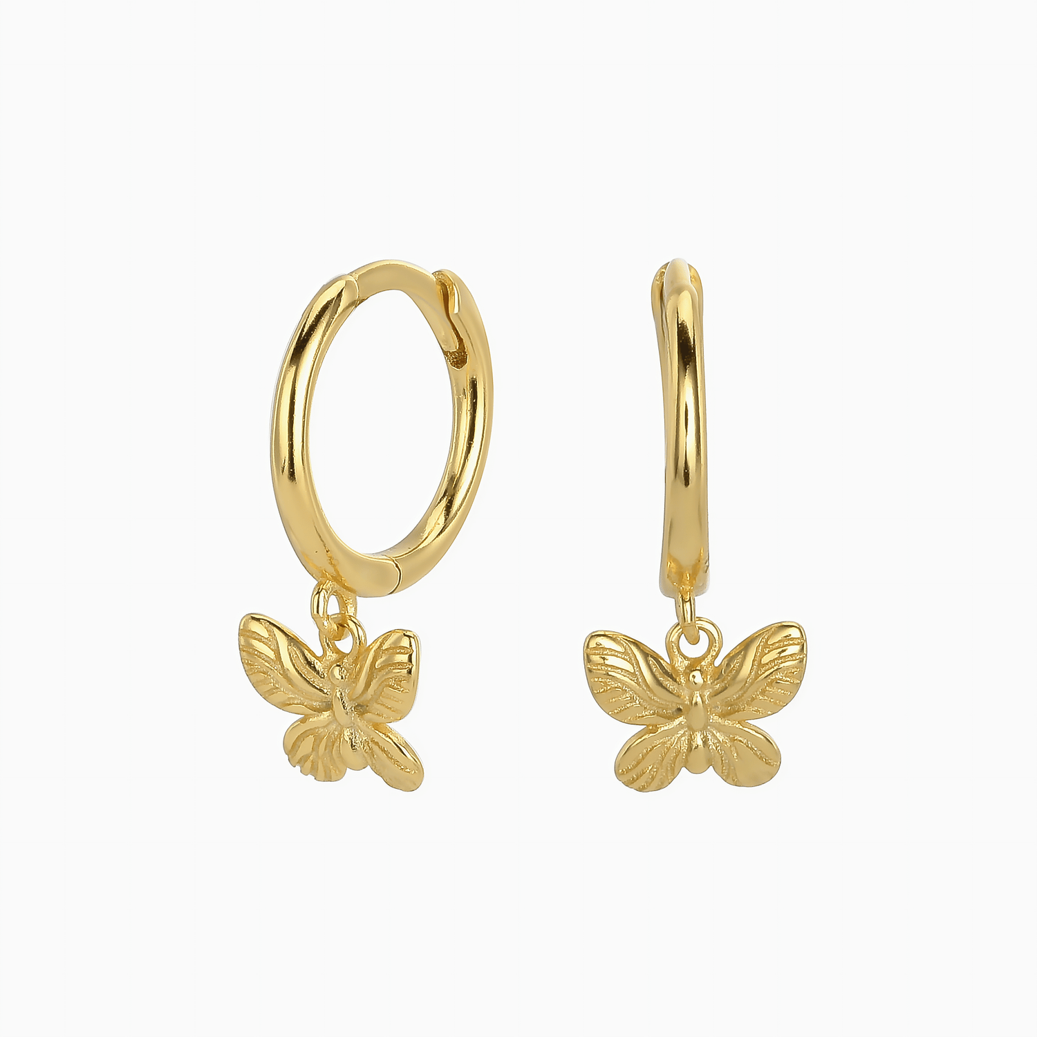 Minimalist Butterfly Hoop Earrings - NAFALUXE