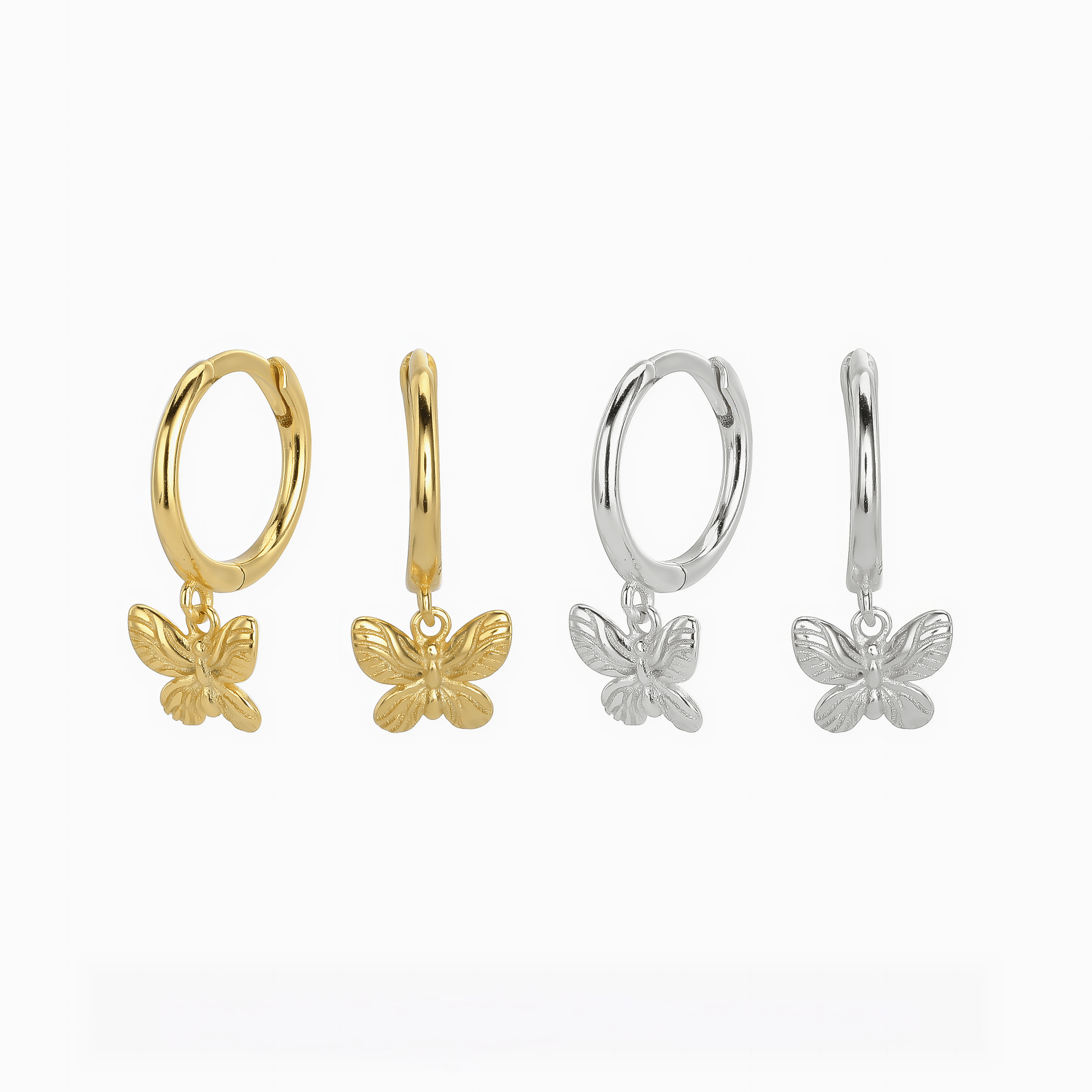 Minimalist Butterfly Hoop Earrings - NAFALUXE