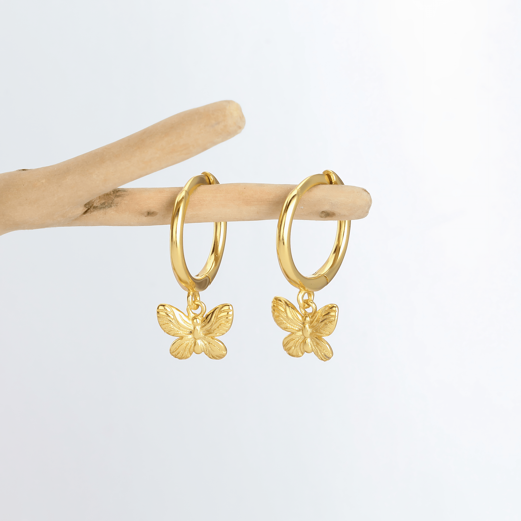 Minimalist Butterfly Hoop Earrings - NAFALUXE