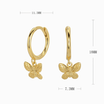 Minimalist Butterfly Hoop Earrings - NAFALUXE