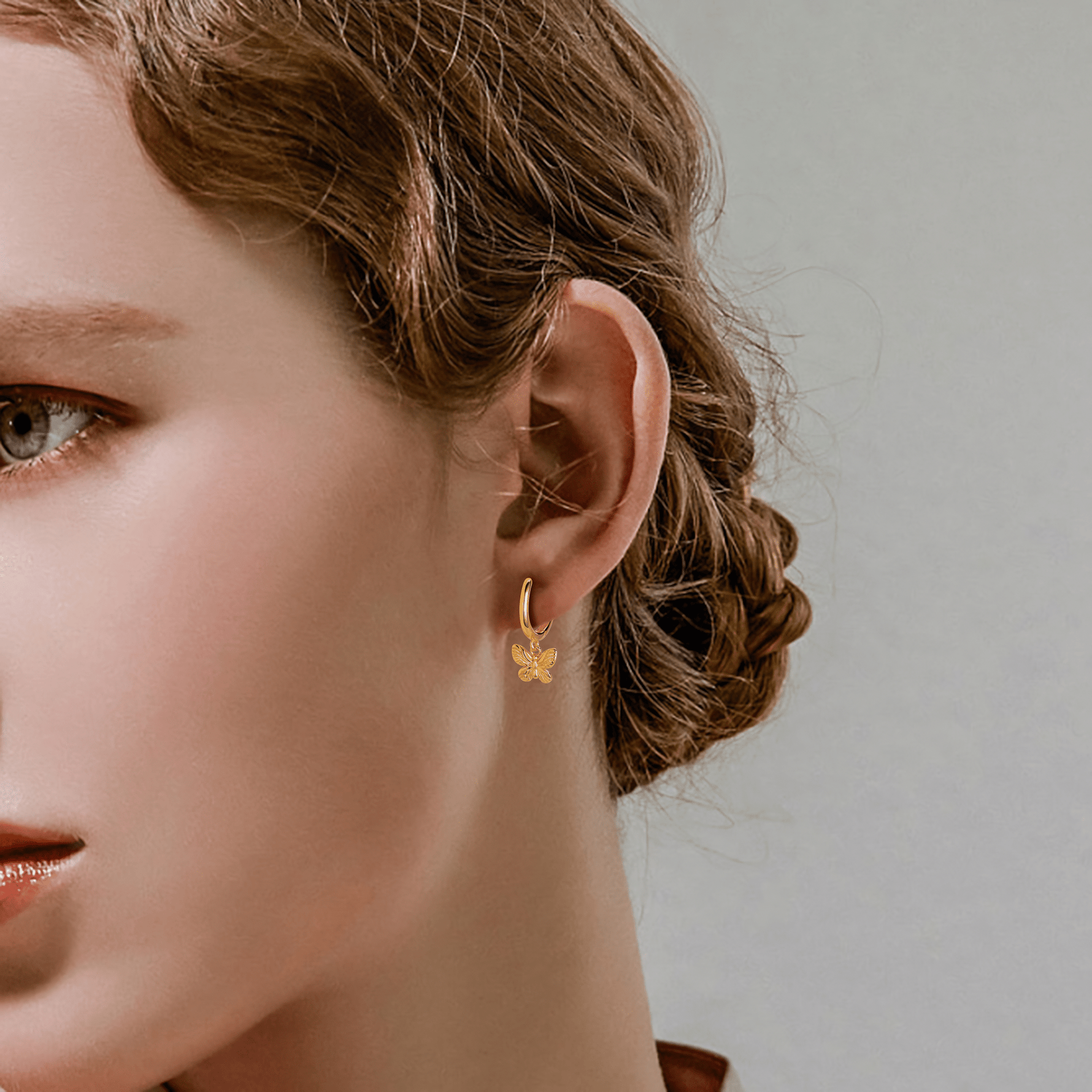 Minimalist Butterfly Hoop Earrings - NAFALUXE