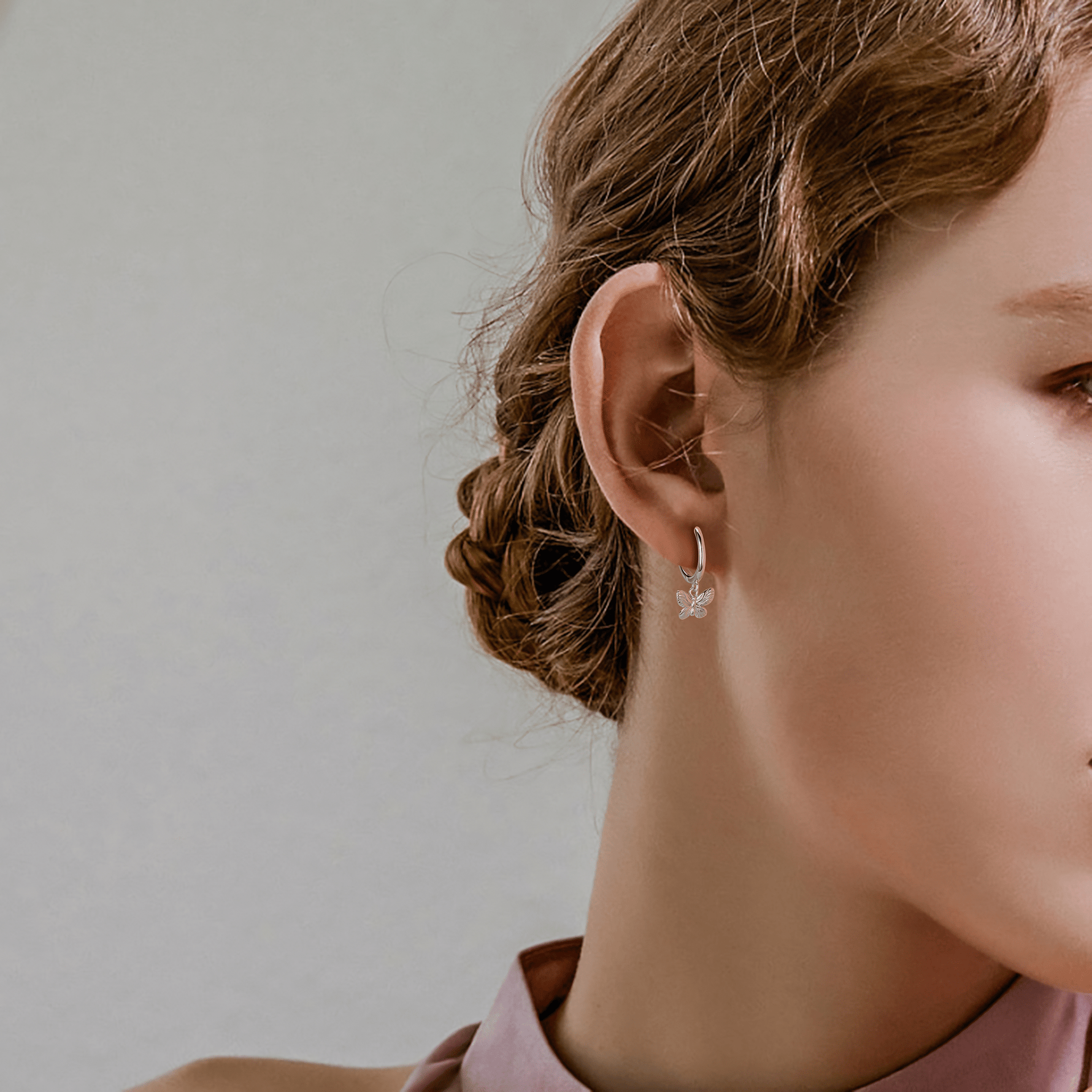 Minimalist Butterfly Hoop Earrings - NAFALUXE