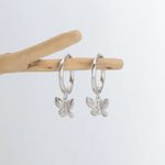 Minimalist Butterfly Hoop Earrings - NAFALUXE