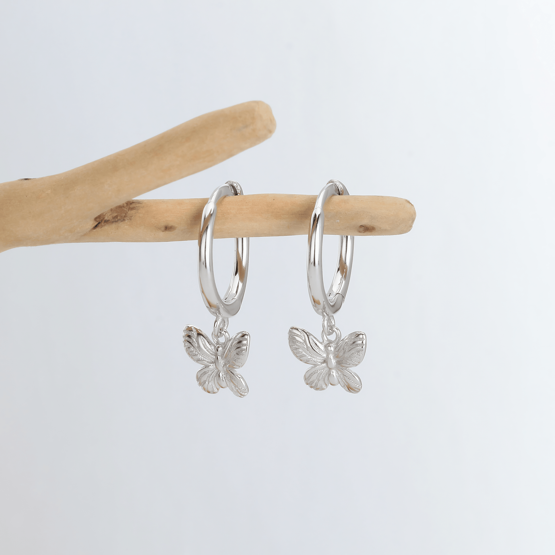 Minimalist Butterfly Hoop Earrings - NAFALUXE