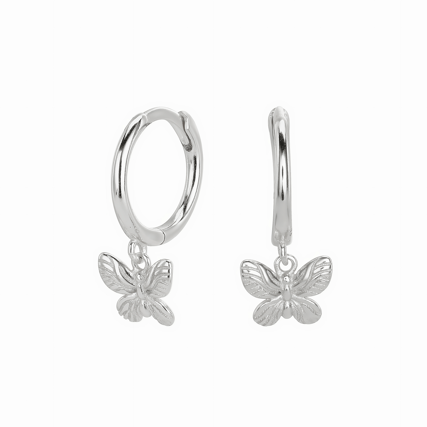 Minimalist Butterfly Hoop Earrings - NAFALUXE