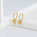 Minimalist Butterfly Hoop Earrings - NAFALUXE