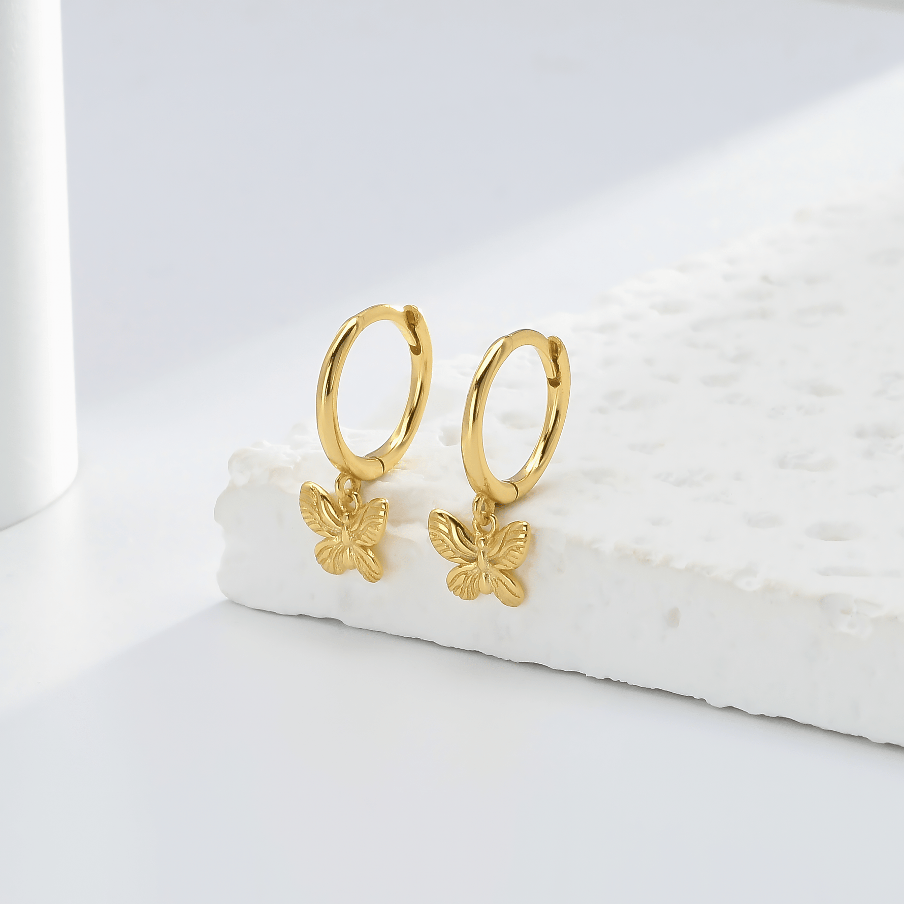 Minimalist Butterfly Hoop Earrings - NAFALUXE