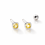 Minimalist Cushion-Cut CZ Stud Earrings – 925 Sterling Silver Gold & Silver Earrings - NAFALUXE