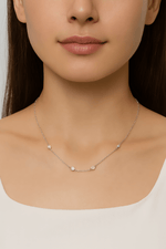 Minimalist CZ Bezel Necklace in Sterling Silver - NAFALUXE