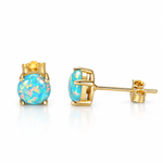 Minimalist Opal Stud Earrings in Gold & Silver Finish - NAFALUXE