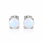 Minimalist Opal Stud Earrings in Gold & Silver Finish - NAFALUXE