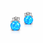 Minimalist Opal Stud Earrings in Gold & Silver Finish - NAFALUXE