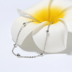 Minimalist Silver Ball Accent Bracelet - NAFALUXE