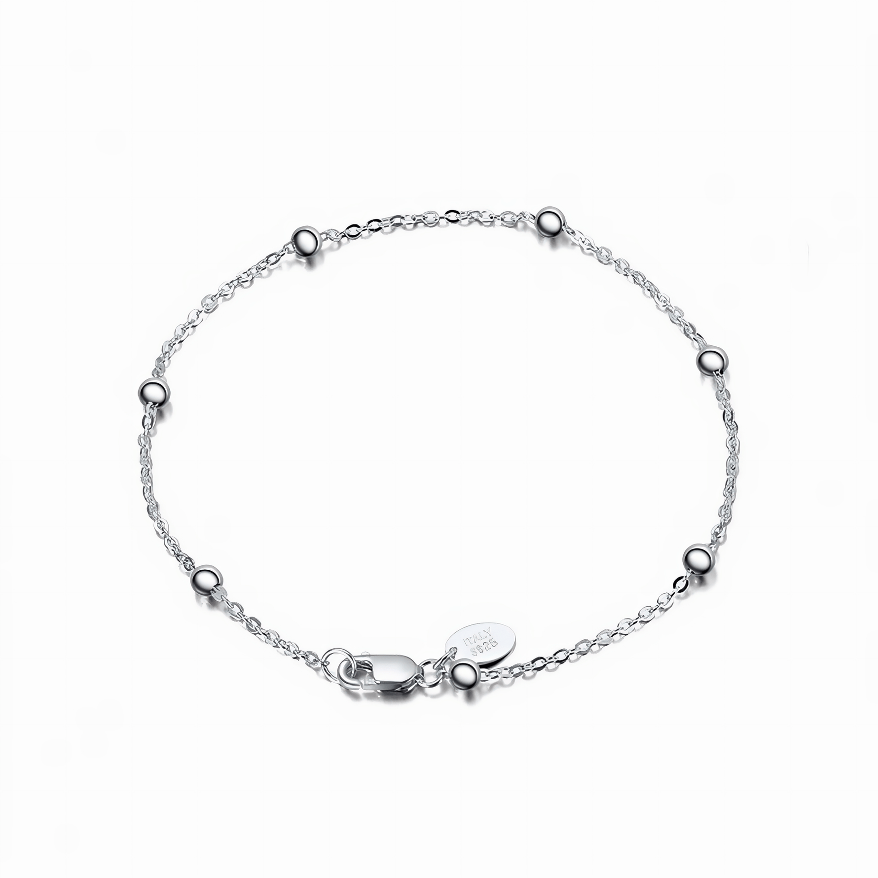 Minimalist Silver Ball Accent Bracelet - NAFALUXE