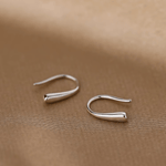 Minimalist Sterling Silver 925 Hook Earrings – Sleek Modern Curve Design - NAFALUXE