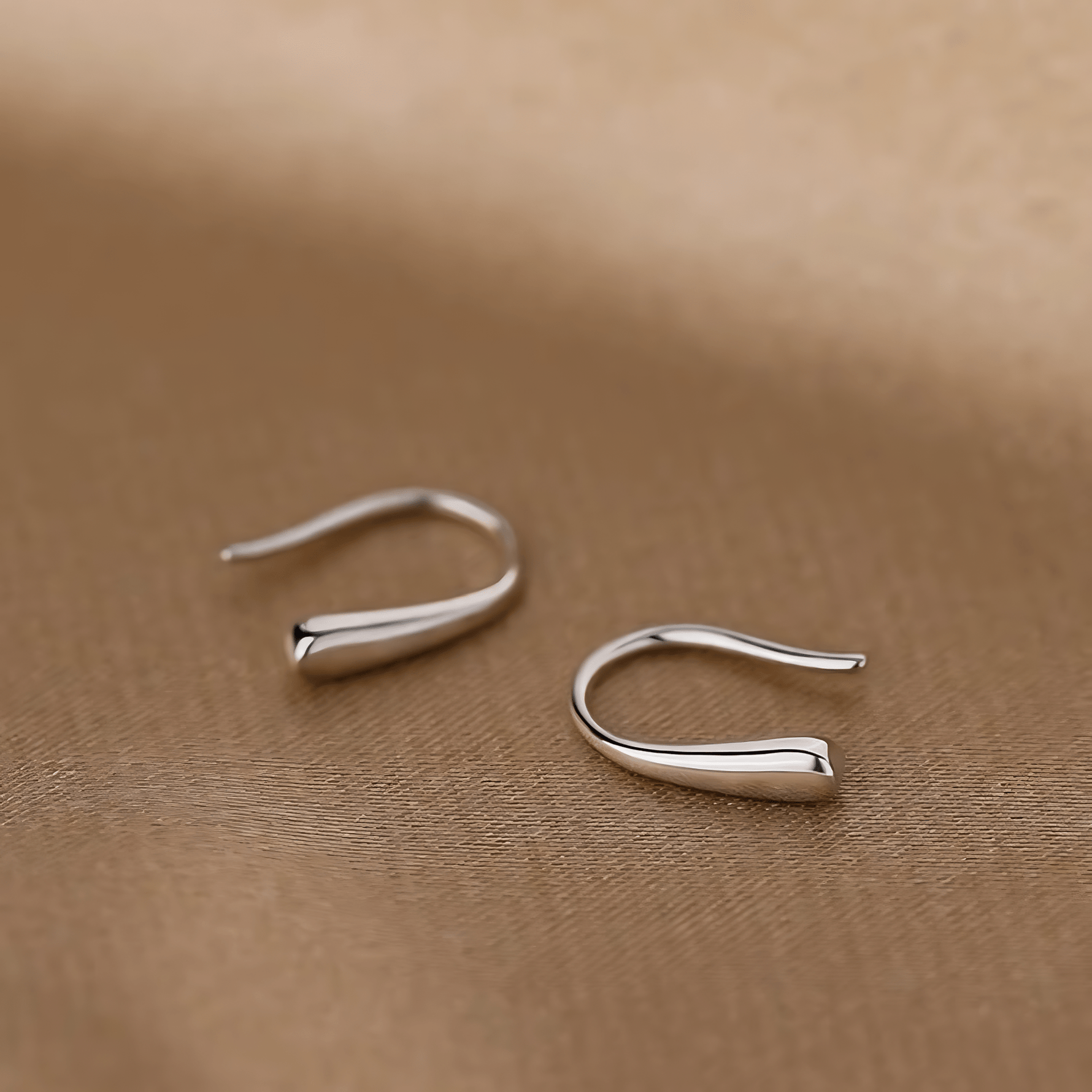 Minimalist Sterling Silver 925 Hook Earrings – Sleek Modern Curve Design - NAFALUXE
