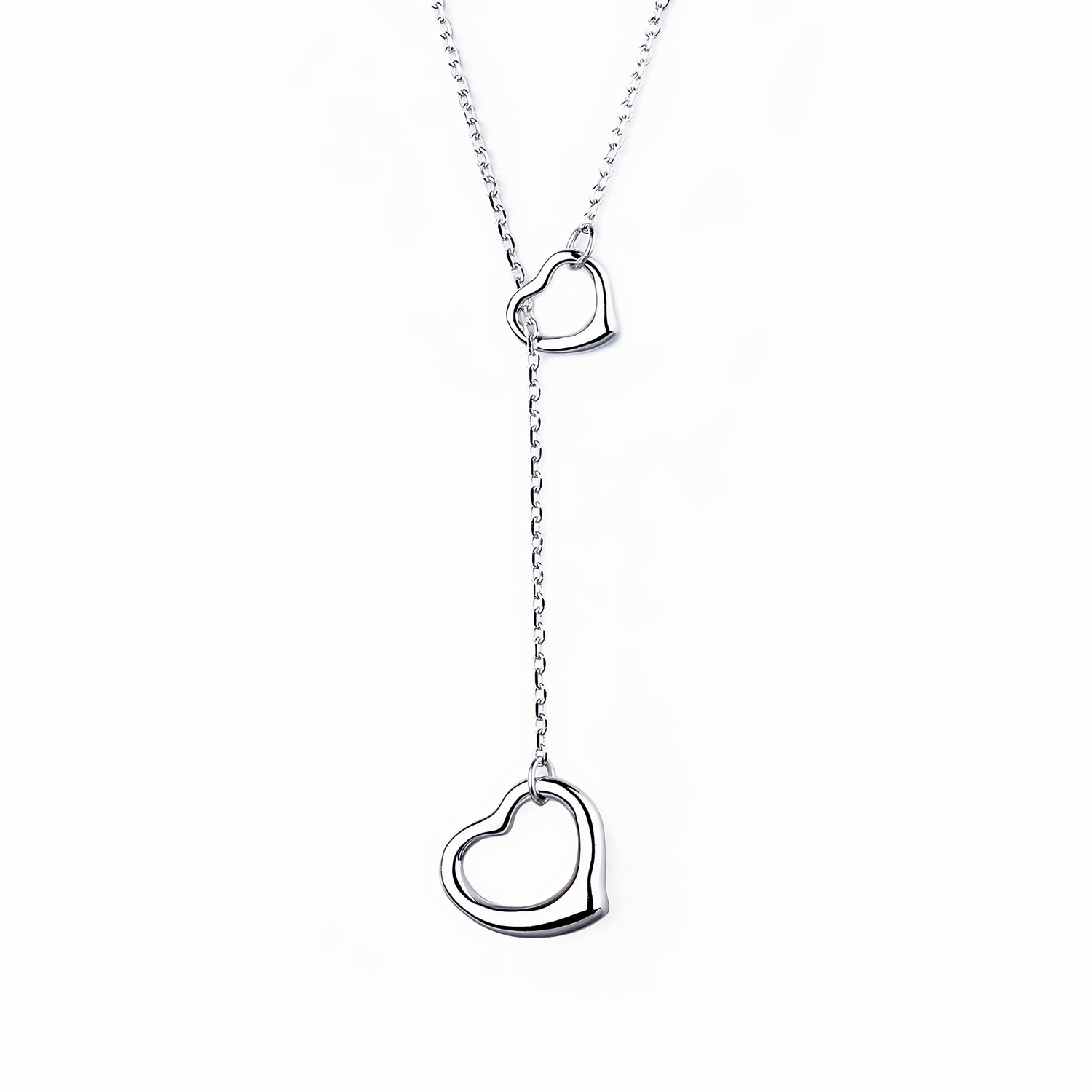 Minimalist Twin Heart Drop Necklace - NAFALUXE