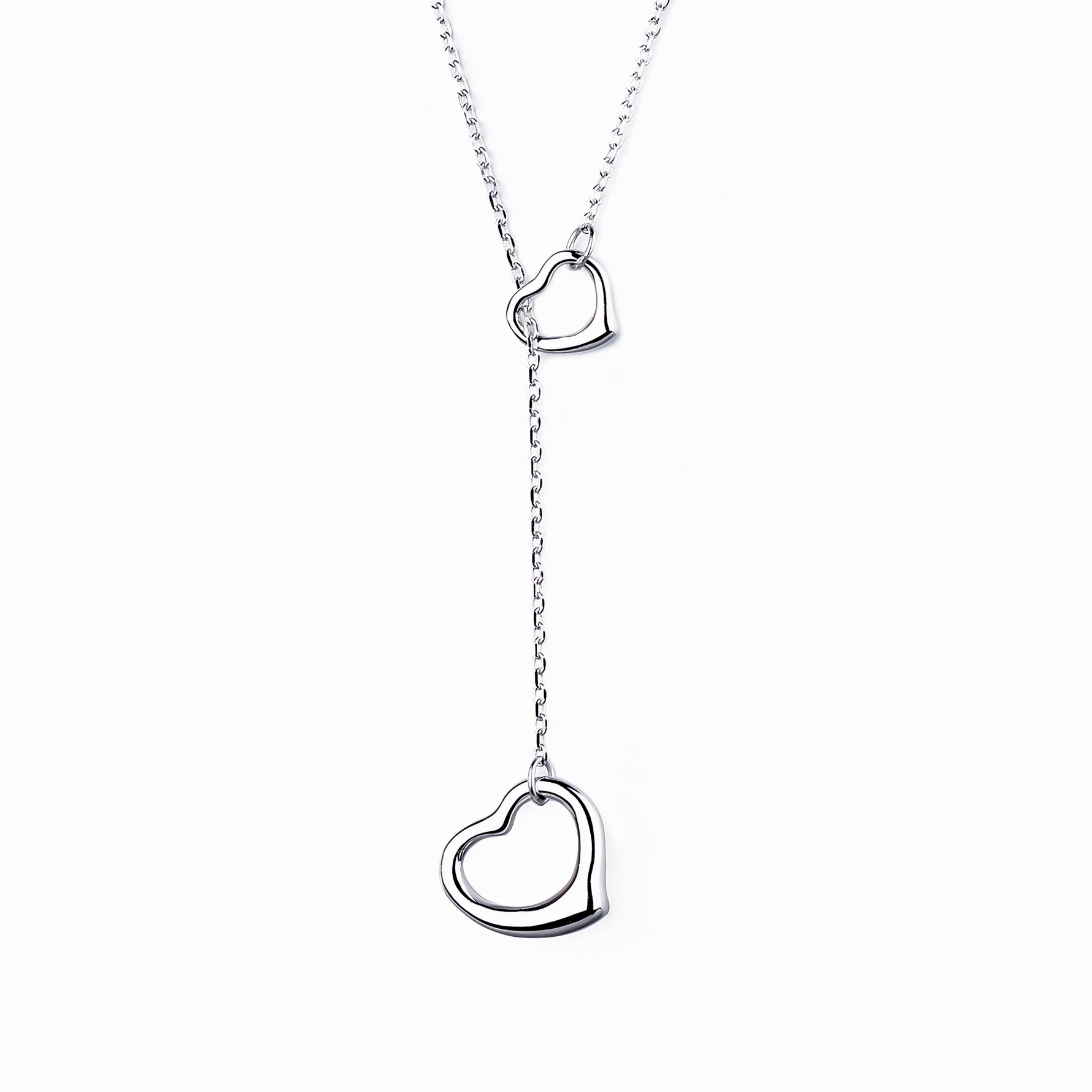 Minimalist Twin Heart Drop Necklace - NAFALUXE