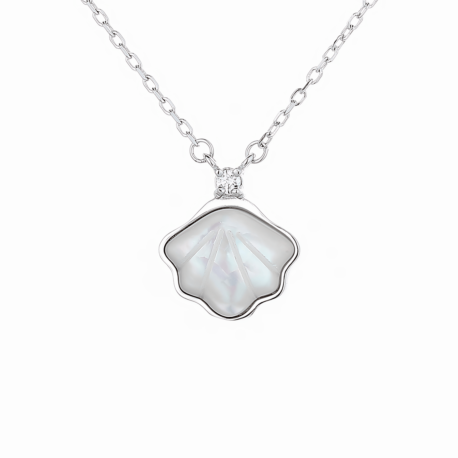 Mother of Pearl Shell Necklace – 925 Silver - NAFALUXE