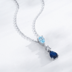 Ocean Drop Blue Gemstone Pendant Necklace - NAFALUXE