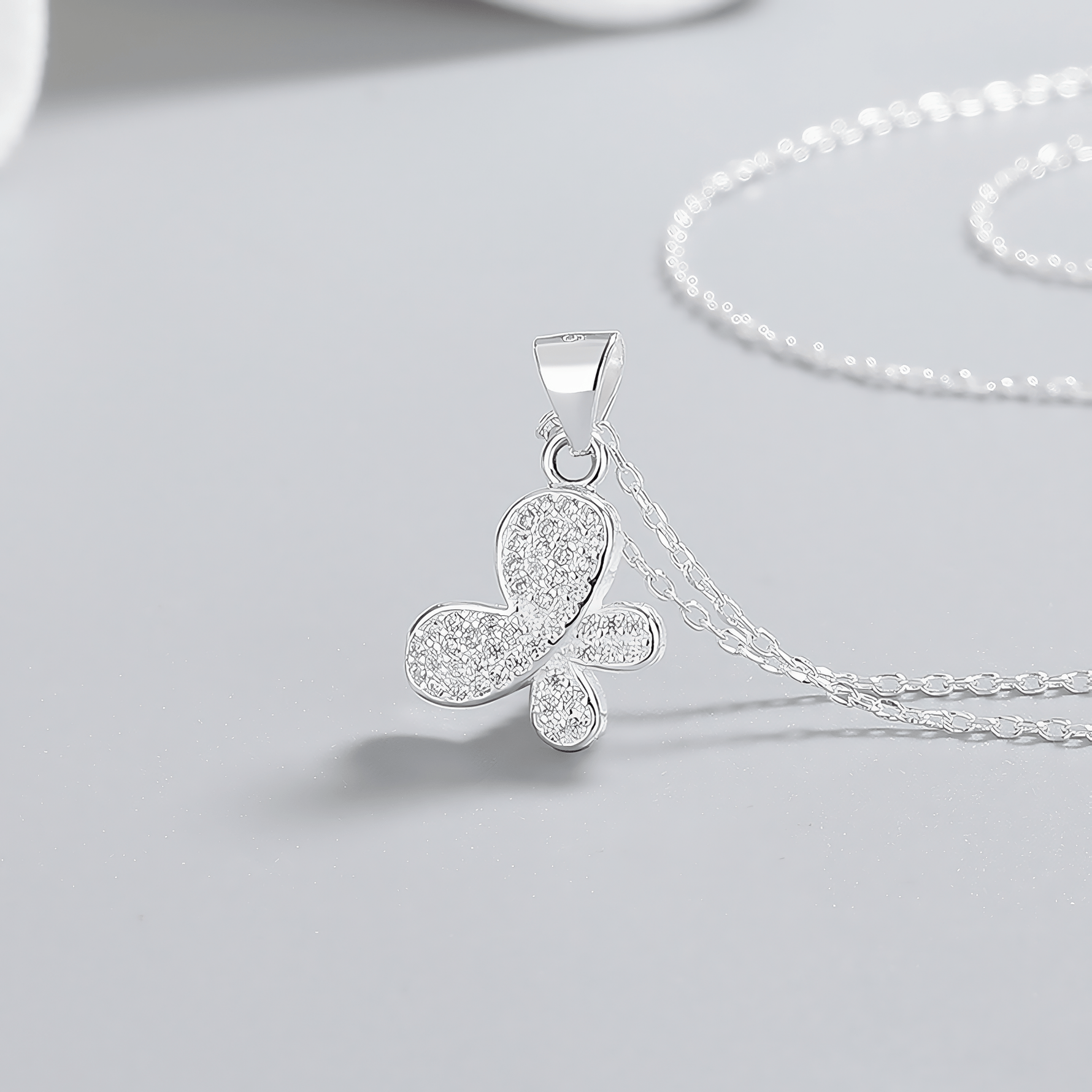 Pavé Butterfly Pendant Necklace – 925 Silver - NAFALUXE