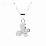 Pavé Butterfly Pendant Necklace – 925 Silver - NAFALUXE