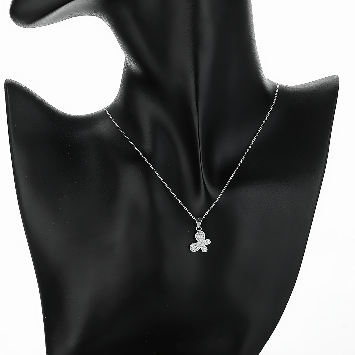 Pavé Butterfly Pendant Necklace – 925 Silver - NAFALUXE