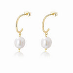Pearl Hoop Earrings – 925 Sterling Silver - NAFALUXE