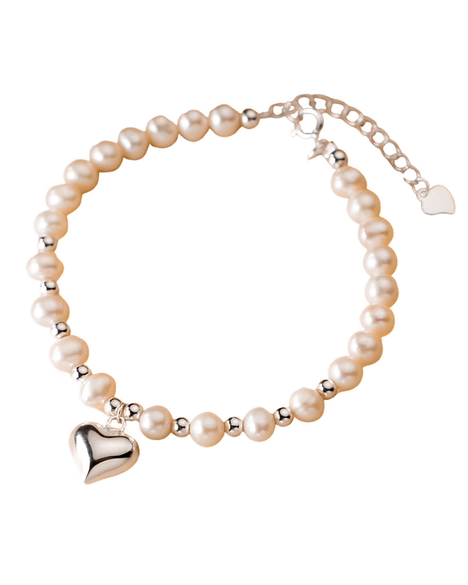 Pearl Romance Heart Charm Bracelet - NAFALUXE